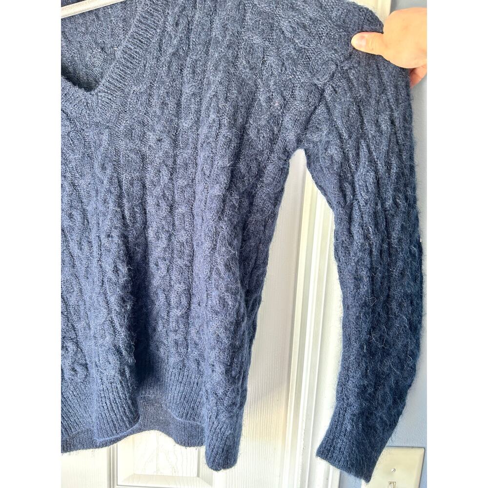 Vince Cable Knit Mohair Alpaca Blend Sweater Navy Blue Medium - Picture 4 of 6